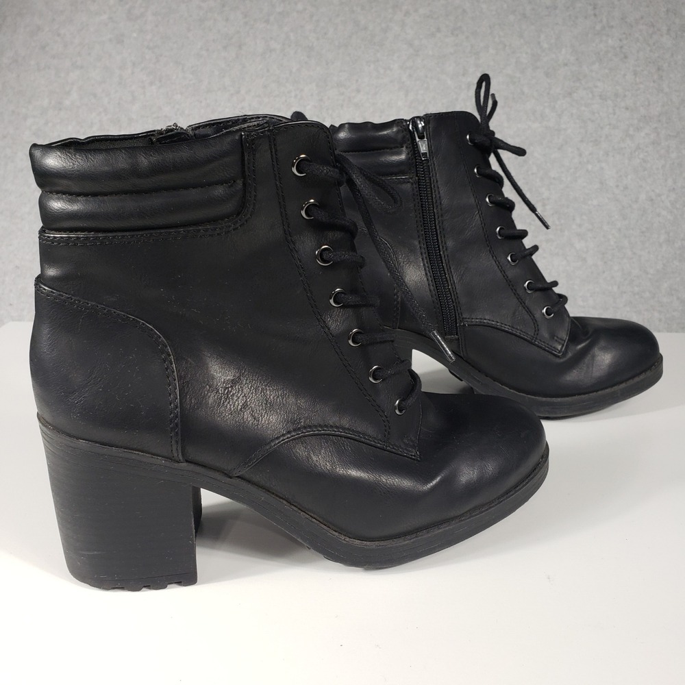 Esmeralda Womens Combat‎ Boots Size 8.5 Black Chunky Lug Sole Lace Up Moto Goth - Picture 13 of 14